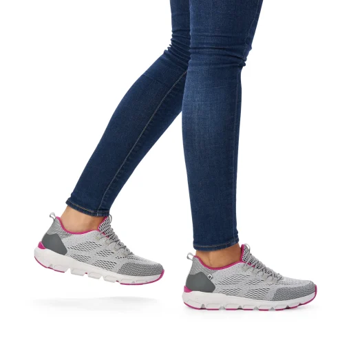 Rieker Damen Slipper silver grey