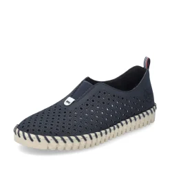 Rieker Damen Slipper stahlblau