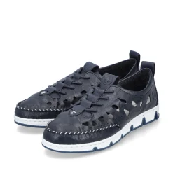 Rieker Damen Slipper stahlblau