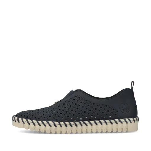 Rieker Damen Slipper stahlblau