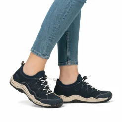 Rieker Damen Slipper stahlblau