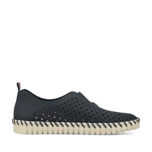 Rieker Damen Slipper stahlblau