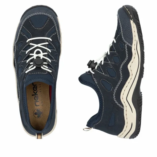 Rieker Damen Slipper stahlblau