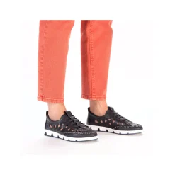 Rieker Damen Slipper stahlblau