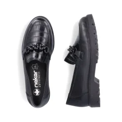 Rieker Damen Slipper tiefschwarz