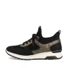 Rieker Damen Slipper tiefschwarz-khaki