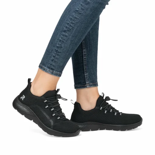 Rieker Damen Slipper tiefschwarz