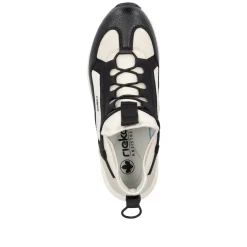 Rieker Damen Slipper tiefschwarz-hellbeige