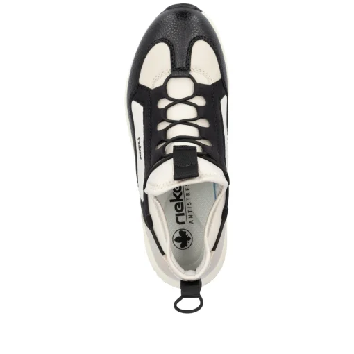 Rieker Damen Slipper tiefschwarz-hellbeige