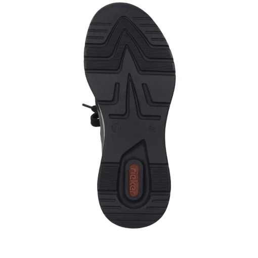 Rieker Damen Slipper tiefschwarz-khaki