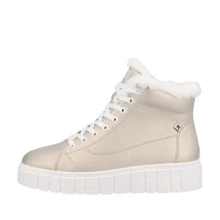 Rieker Damen Sneaker High glittery-gold frost-white