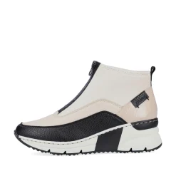 Rieker Damen Sneaker High hellbeige-schwarz