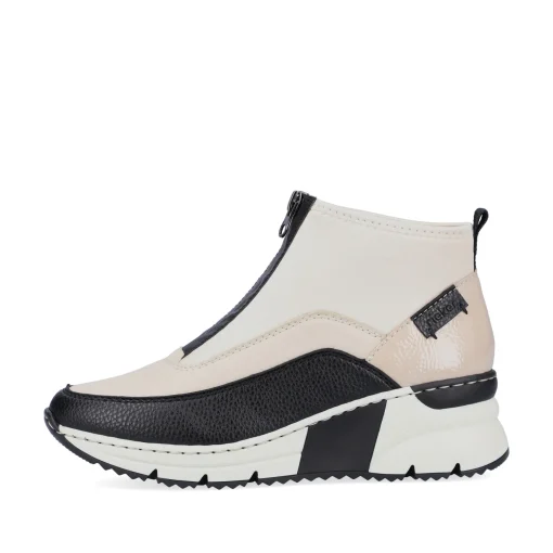 Rieker Damen Sneaker High hellbeige-schwarz