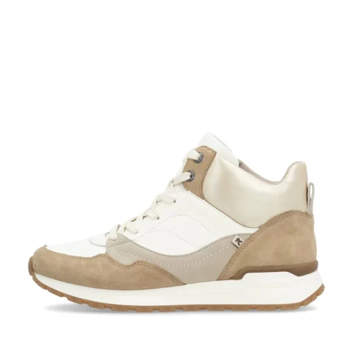 Rieker Damen Sneaker High weiß-beige