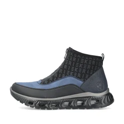 Rieker Damen Sneaker High asphaltschwarz-ozeanblau