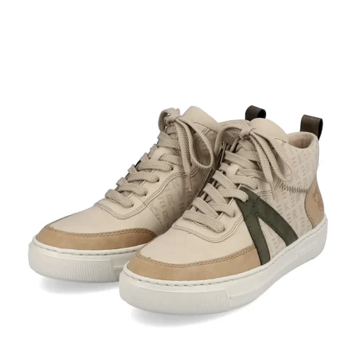 Rieker Damen Sneaker High cremebeige-khakigrün