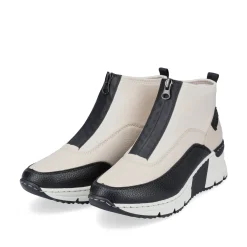 Rieker Damen Sneaker High hellbeige-schwarz
