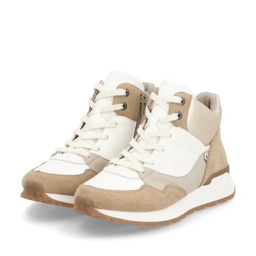 Rieker Damen Sneaker High weiß-beige