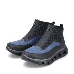 Rieker Damen Sneaker High asphaltschwarz-ozeanblau