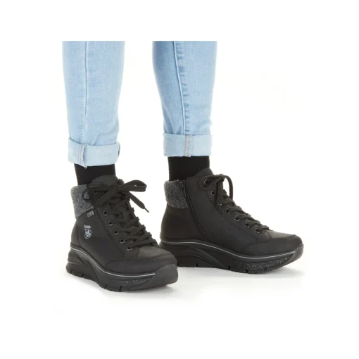 Rieker Damen Sneaker High tiefschwarz