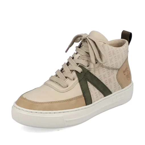 Rieker Damen Sneaker High cremebeige-khakigrün