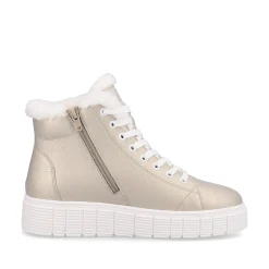 Rieker Damen Sneaker High glittery-gold frost-white