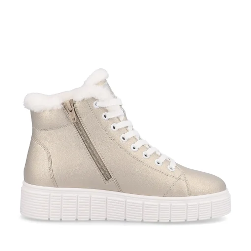 Rieker Damen Sneaker High glittery-gold frost-white