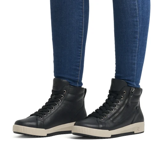 Rieker Damen Sneaker High carbonschwarz