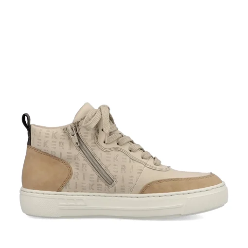 Rieker Damen Sneaker High cremebeige-khakigrün