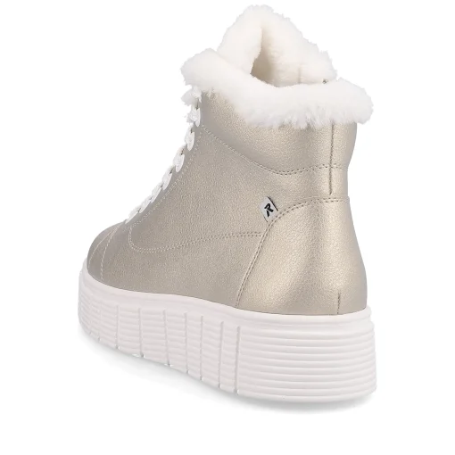Rieker Damen Sneaker High glittery-gold frost-white