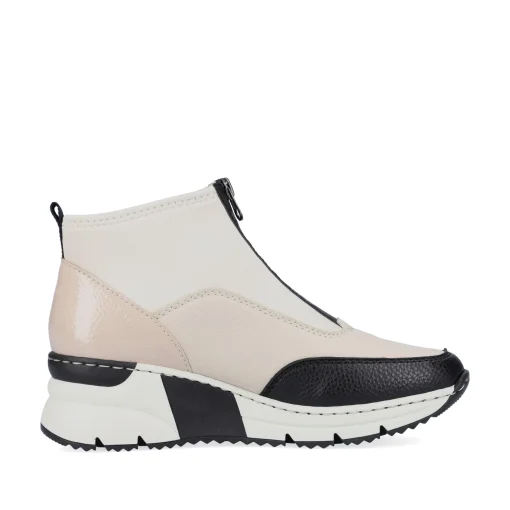 Rieker Damen Sneaker High hellbeige-schwarz