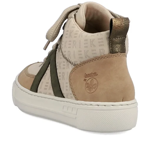 Rieker Damen Sneaker High cremebeige-khakigrün