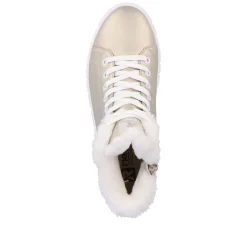 Rieker Damen Sneaker High glittery-gold frost-white