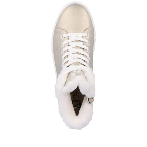 Rieker Damen Sneaker High glittery-gold frost-white