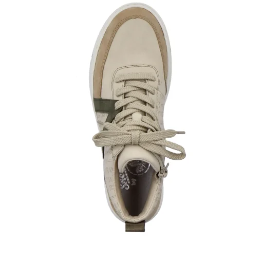 Rieker Damen Sneaker High cremebeige-khakigrün