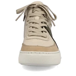 Rieker Damen Sneaker High cremebeige-khakigrün