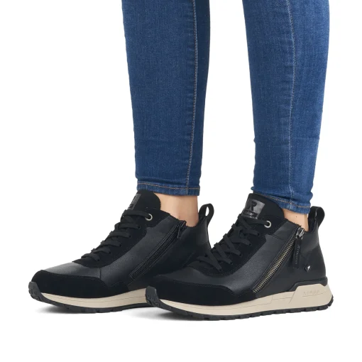 Rieker Damen Sneaker High steel black