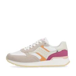Rieker Damen Sneaker Low light-beige fuchsia apricot