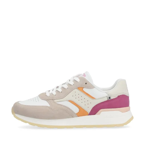 Rieker Damen Sneaker Low light-beige fuchsia apricot