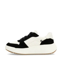 Rieker Damen Sneaker Low vanilleweiß-schwarz
