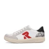 Rieker Damen Sneaker Low swan-white arctic-grey zebra