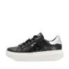 Rieker Damen Sneaker Low mattschwarz-silber