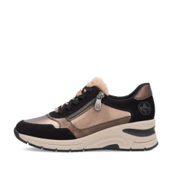 Rieker Damen Sneaker Low bronze-schwarz