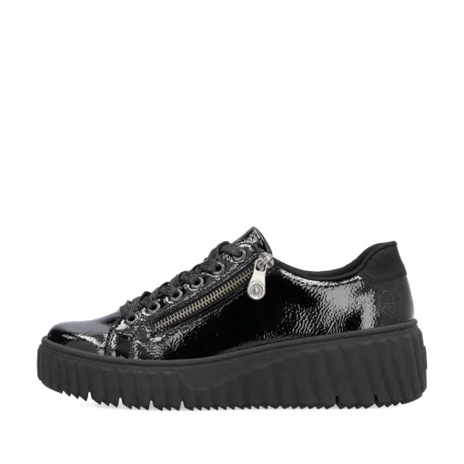 Rieker Damen Sneaker Low glanzschwarz