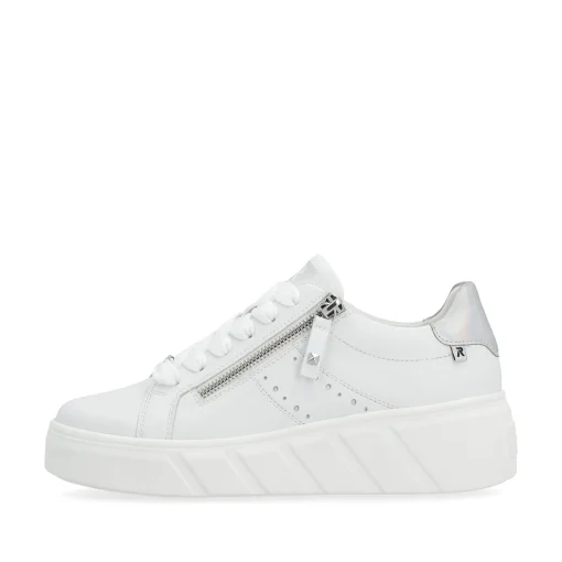 Rieker Damen Sneaker Low clear white
