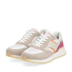 Rieker Damen Sneaker Low light-beige fuchsia apricot