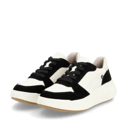 Rieker Damen Sneaker Low vanilleweiß-schwarz