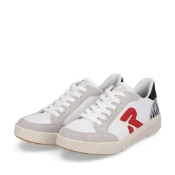 Rieker Damen Sneaker Low swan-white arctic-grey zebra