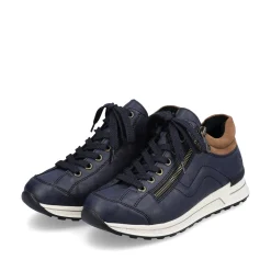 Rieker Damen Sneaker Low pazifikblau-braun