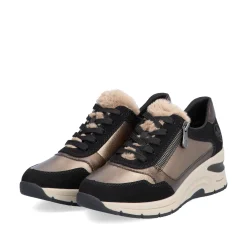 Rieker Damen Sneaker Low bronze-schwarz